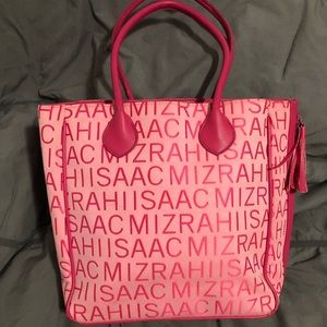 Isaac Mizrahi Barbie Pink Embroidered Letters Bag Purse Tote Adorable